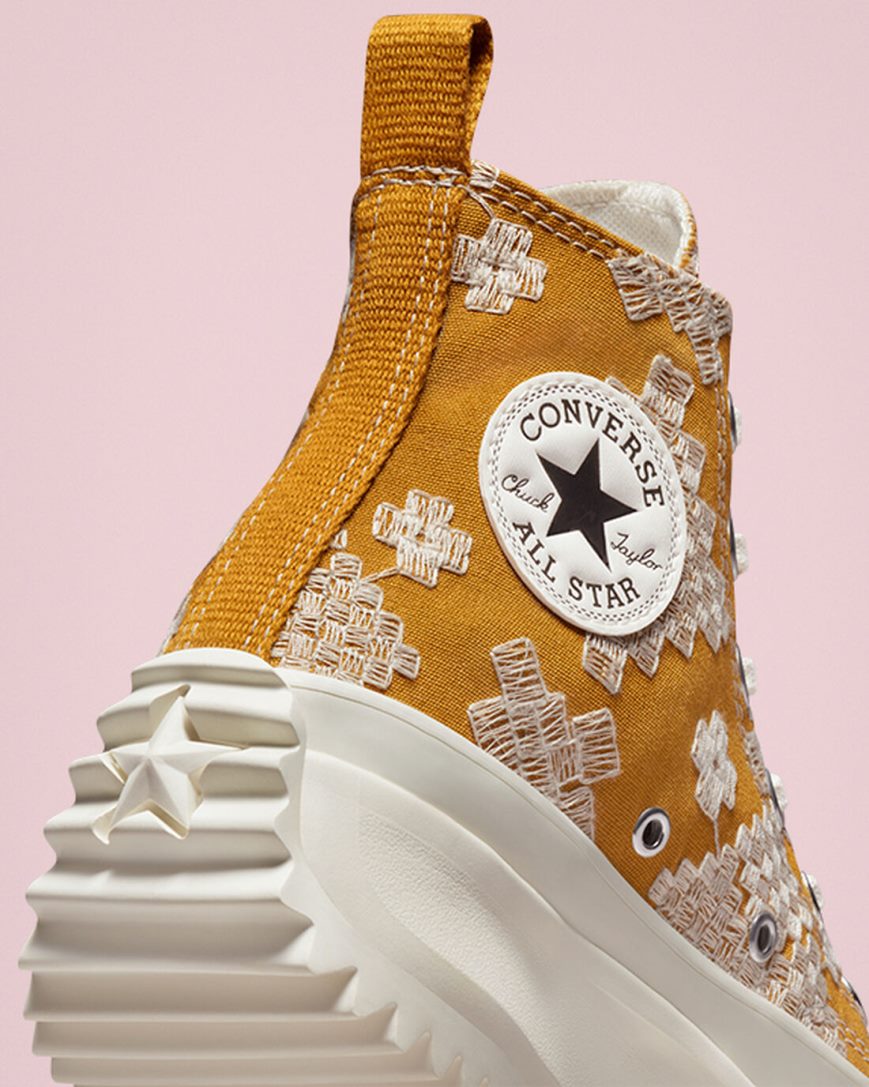 Zapatos Plataforma Converse Run Star Hike Tonal Embroidery Altas Hombre Doradas | PE 8P5W20